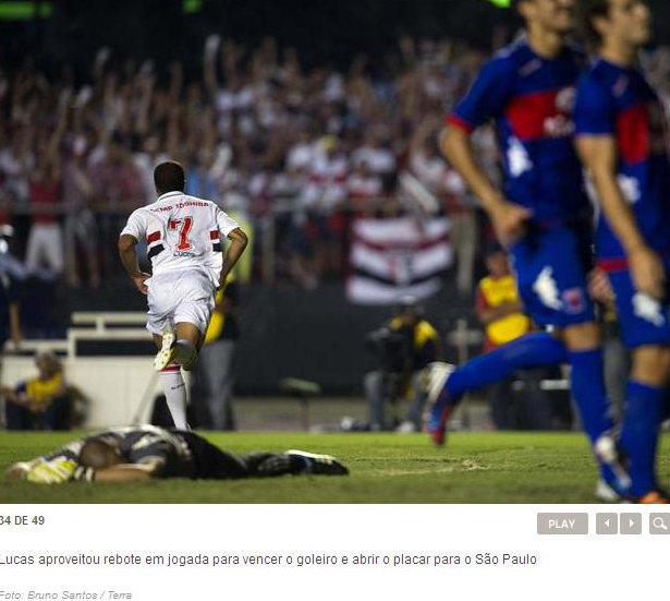 gol do Lucas aos 22' do 1º tempo, no campeonato sul-americano de 2012