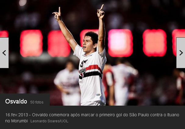 Foto: Osvaldo comemora o gol contra o Ituano
