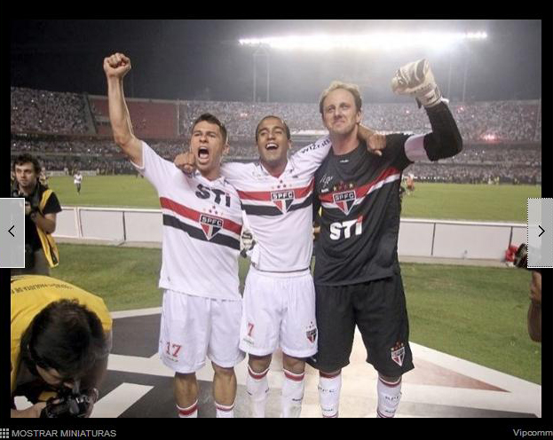 Rogério, Osvaldo e Lucas, do spfc, comemorando o título Rogério, Osvaldo e Lucas, do spfc comemorando o título