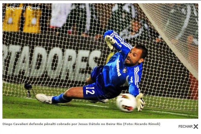 Diego Cavalieri pegando penalti do Jesus Dátolo, no jogo FluminensexBotafogo