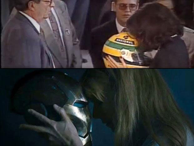 Viviane Senna com o capacete de Ayrton Senna entre as mãos