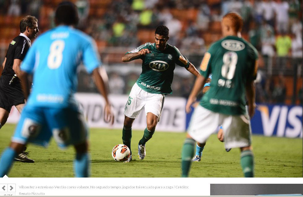 Foto: Vilson, do Palmeiras, estréia jogando como volante no 1º tempo; no 2º tempo jogou na zaga