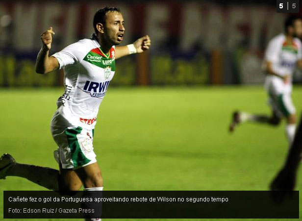 Cañete faz gol Vitória2x1Portuguesa