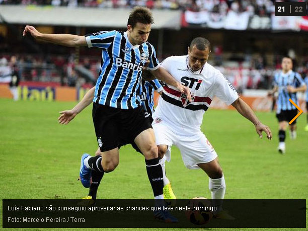 Luís Fabiano não conseguiu aproveitar as chances que teve neste domingo