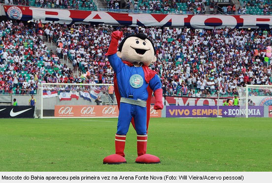 Mascote do Bahia faz 1ª aparição no Fonte Nova