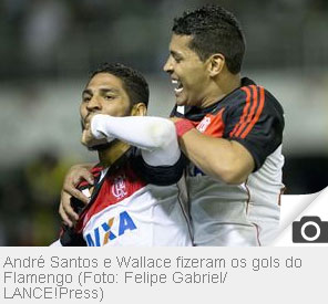 André Santos e Wallace comemoram os gols no jogo Coritiba0x2Flamengo