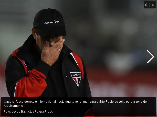 Muricy Ramalho sofrendo com a má atuação do spfc no jogo Santos3x0São Paulo