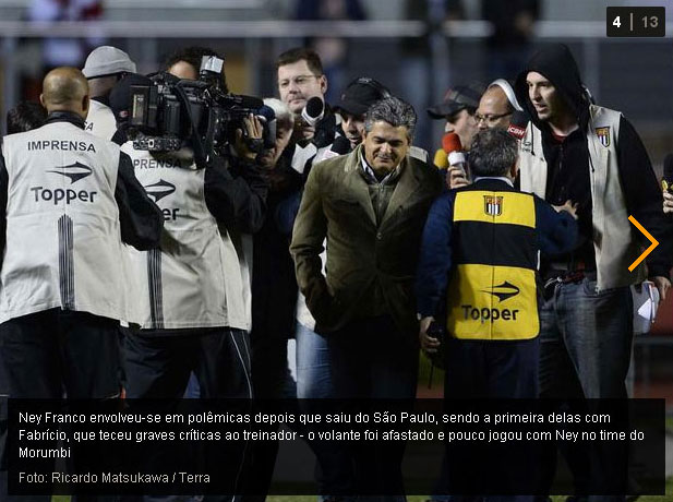 Ney Franco é entrevistado no jogo São Paulo3x2Vitória