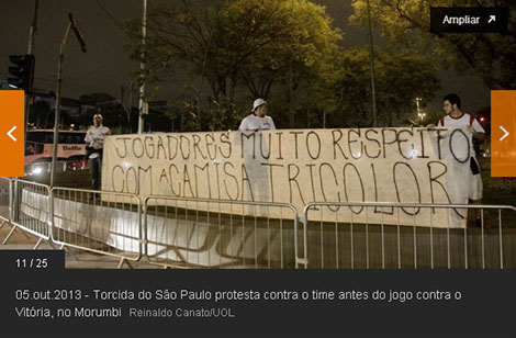 Manifestação da torcida no jogo São Paulo3x2Vitória