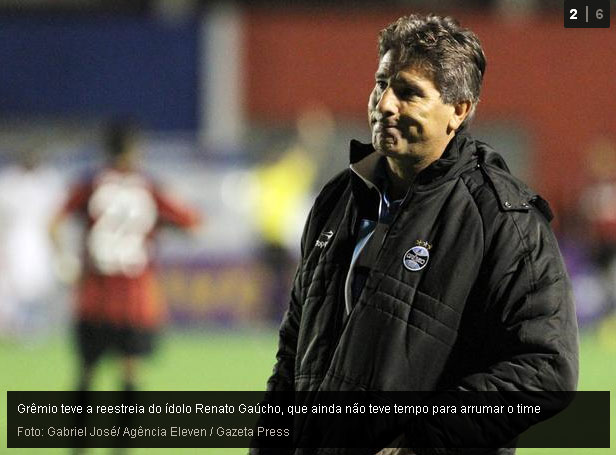 Reestréia do Renato Gaúcho, no Grêmio: Atlético-PR1x1Grêmio