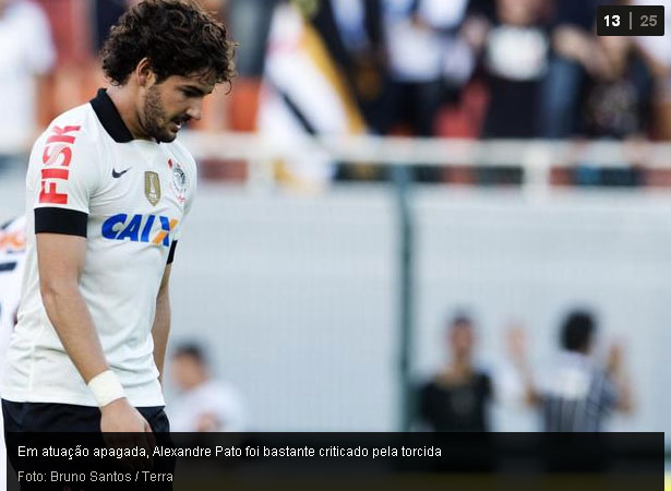 Pato é criticado pela torcida