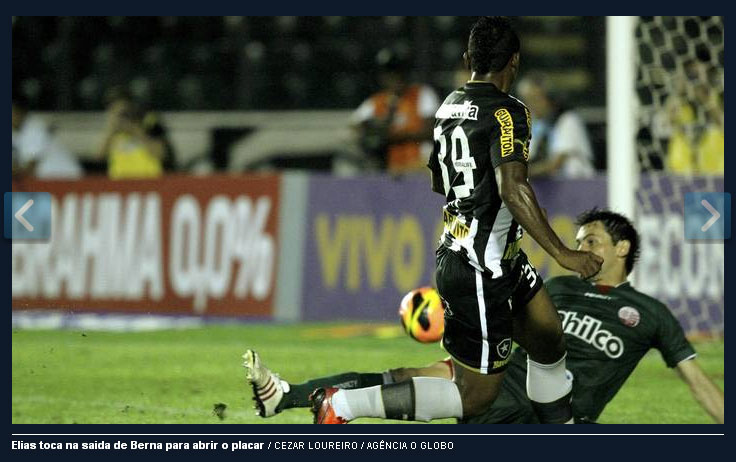 Elias fazendo seu gol Botafogo2x0Náutico