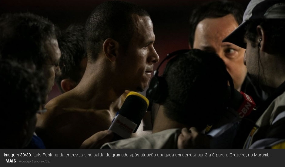 Luis Fabiano no jogo São Paulo0x3Cruzeiro