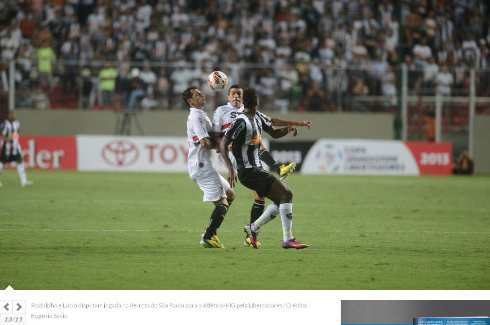 Lúcio diz que defesa do São Paulo resolveu os seus problemas e vai ser forte na Libertadores, link da matéria: http://esporte.uol.com.br/futebol/ultimas-noticias/2013/02/11/lucio-diz-que-defesa-do-sao-paulo-resolveu-os-seus-problemas-e-vai-ser-forte-na-libertadores.htm