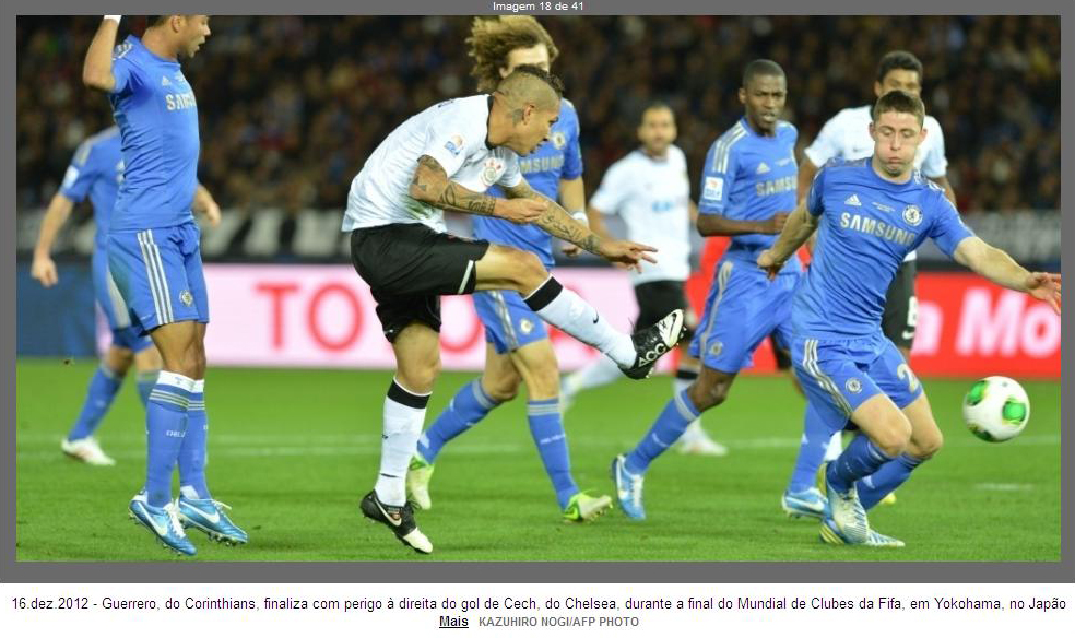 Paolo Guerrero, o que fez os gols da vitória do Corinthinas, no Mundial de Clubes 2012