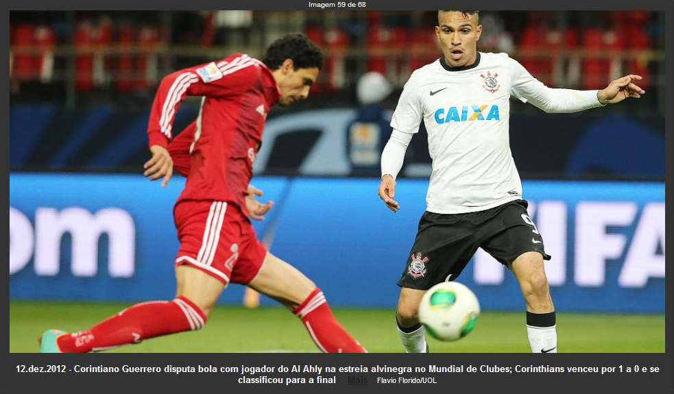 Paolo Guerrero, o que fez os gols da vitória do Corinthinas, no Mundial de Clubes 2012