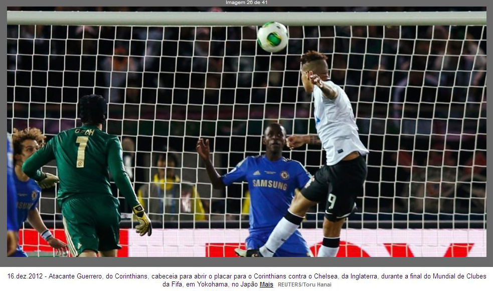 Paolo Guerrero, o que fez os gols da vitória do Corinthinas, no Mundial de Clubes 2012