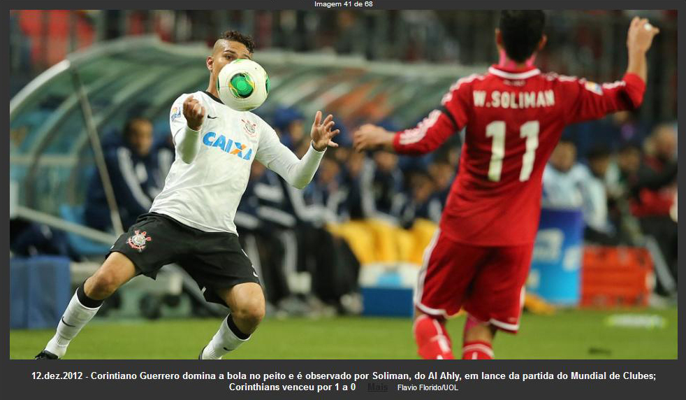 Paolo Guerrero, o que fez os gols da vitória do Corinthinas, no Mundial de Clubes 2012