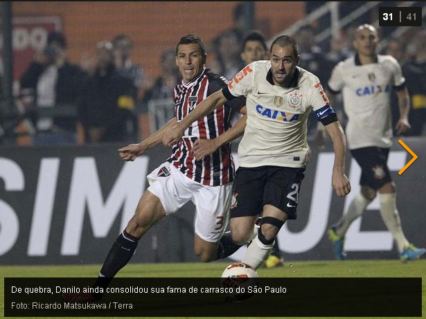 Danilo comemora seu gol na Recopa 2013: Corinthians2x0São Paulo