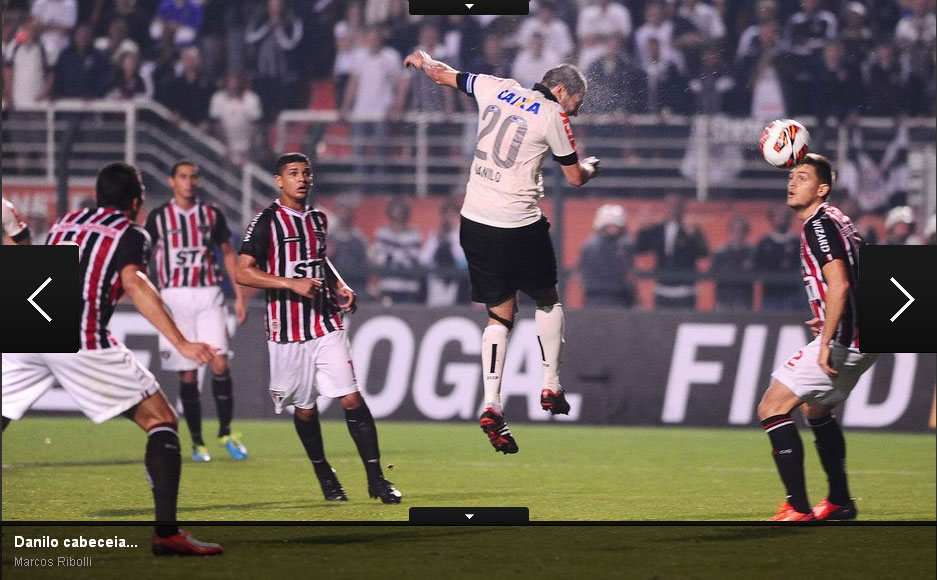Danilo cabeceia para o gol do Rogério Ceni no jogo da Recopa 2013:Corinthians2x0São Paulo