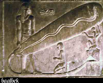 Lâmapada desenhada no Temple of Hathor, em Dendera.