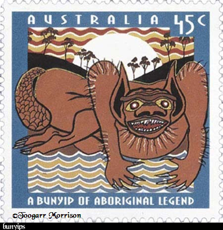 imagem do Bunyip of Aboriginal Legend ©Toogarr Morrison