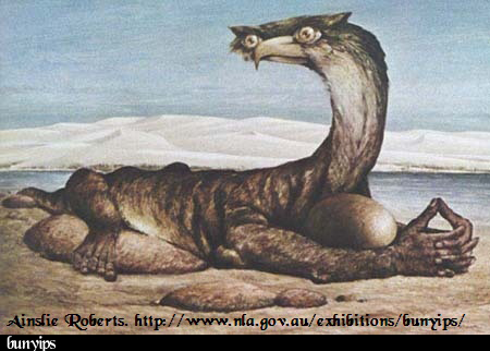by Ainslie Roberts. Visite http://www.nla.gov.au/exhibitions/bunyips/ by Ainslie Roberts. Visite http://www.nla.gov.au/exhibitions/bunyips/