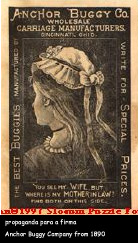 imagem de ilusão da propaganda para a firma Anchor Buggy Company from 1890