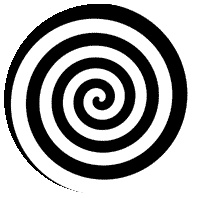 imagem de ilusão espiral hipnótico, fixando olhar causa a impressão que a imagem cresce ou diminue em tamanho