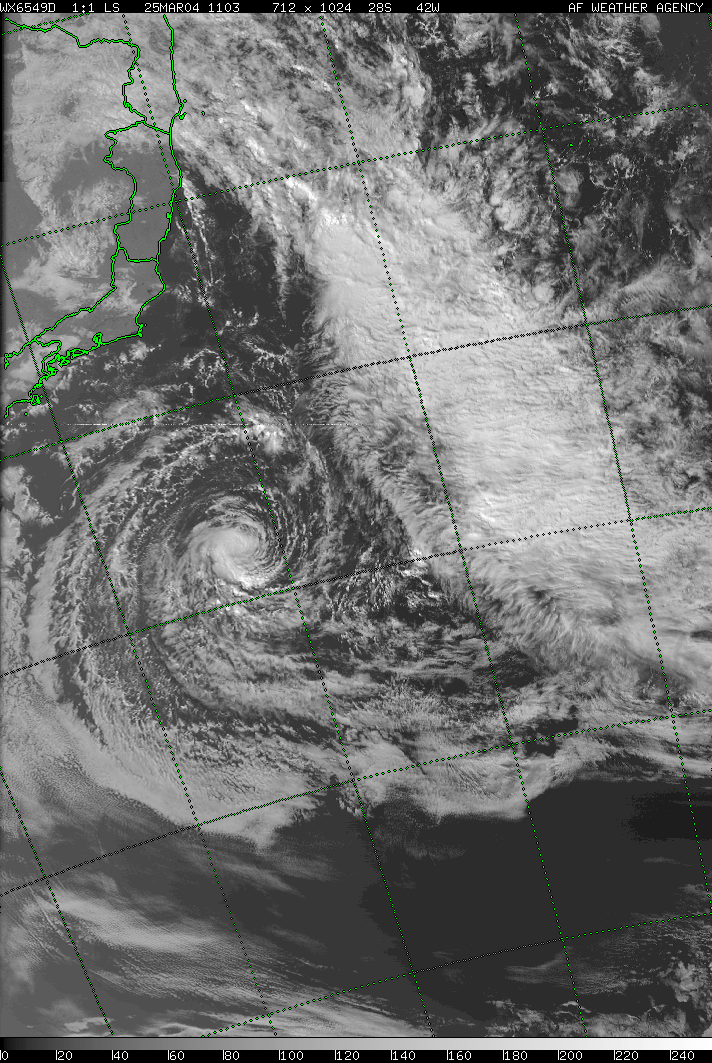 Imagem capturada no dia 25_3_11,03hUTCe  captada em 25/março/2.004, às 11,03UTC, pelo satélite DMSP-The Defense Meteorological Satellite Program.