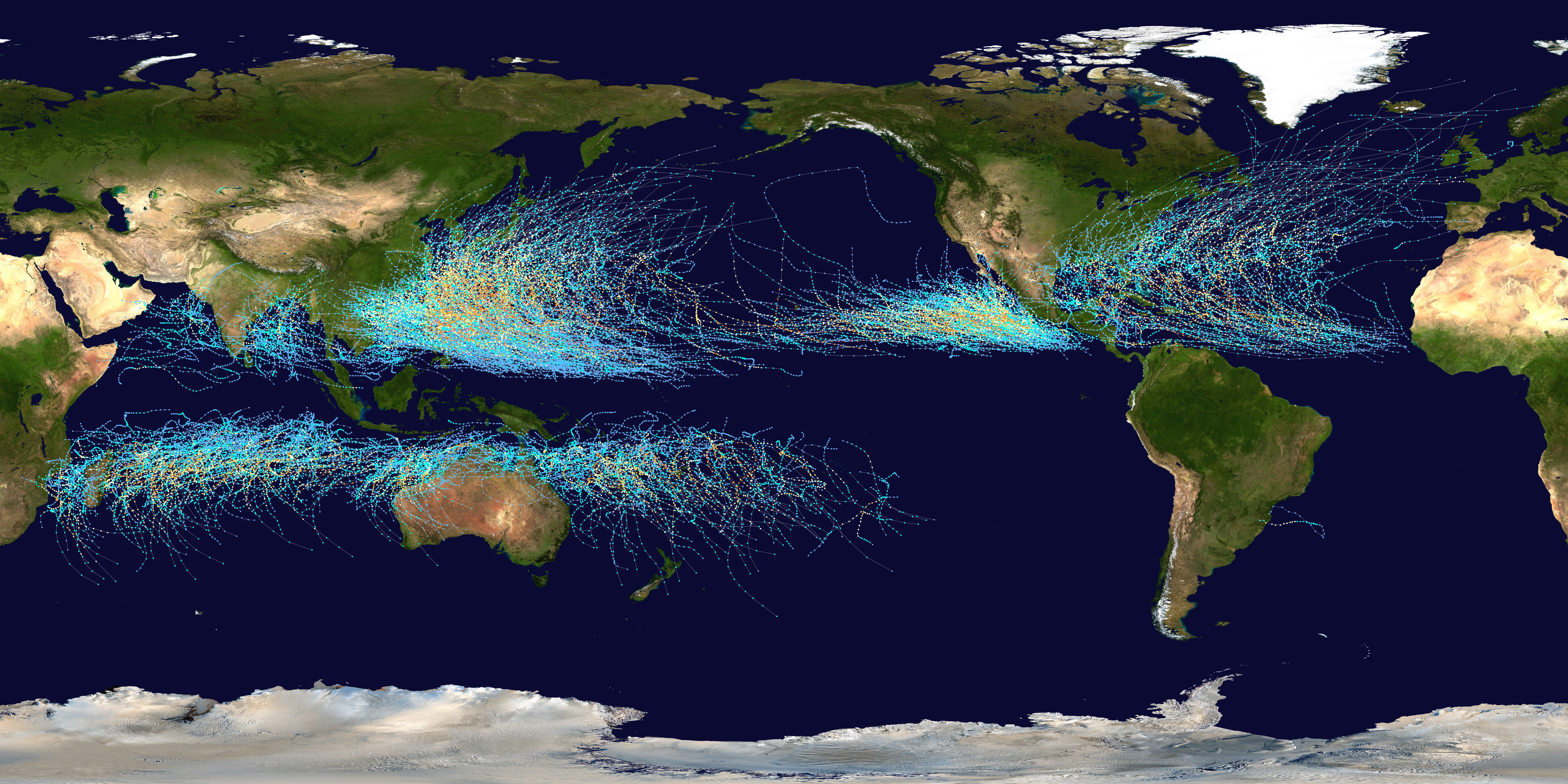 By Background image: NASA this version: Nilfanion [Public domain], via Wikimedia Commons http://commons.wikimedia.org/wiki/File%3AGlobal_tropical_cyclone_tracks-edit2.jpg