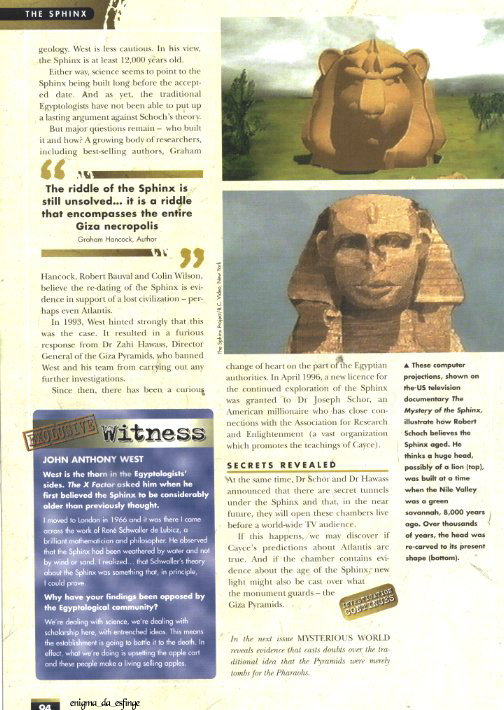 imagem da esfinge da X-Factor magazine